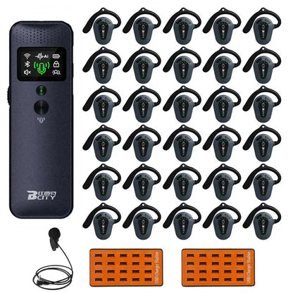 Wireless Tour Guide System 1 Transmitter + 20 Receivers With Charger For Travel Agency Museum Teaching Tour Church