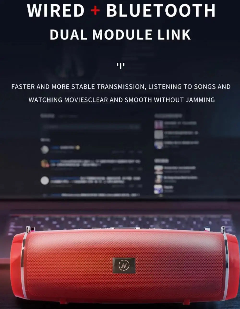 NNEOBA Bluetooth Speaker Mini Subwoofer Red