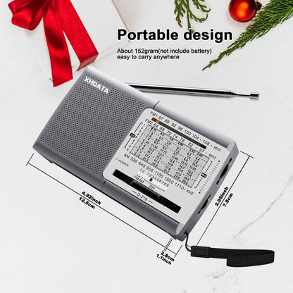 NNEOBA Portable Shortwave Radio Receiver Grey