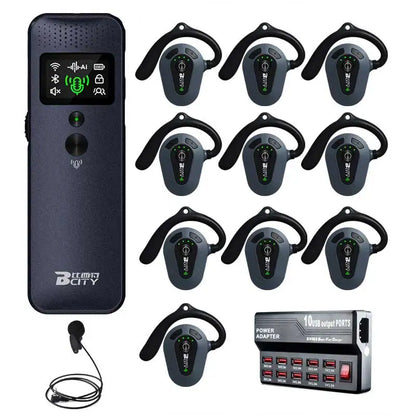 Wireless Tour Guide System 1 Transmitter + 20 Receivers With Charger For Travel Agency Museum Teaching Tour Church