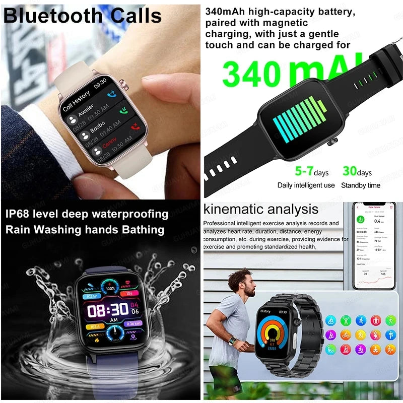 2025 New For XIAOM1 ECG+PPG Blood Fat Uric Acid Health Smartwatch Men Women Heart Rate Blood Pressure Bluetooth Call Smart Watch