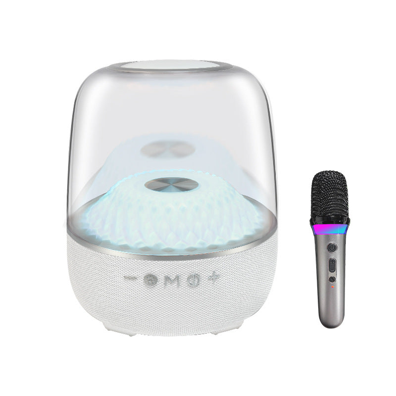 NNEDSZ LP90 White 360° Bluetooth Home Theater Speaker With One Microphone - LED Light Effect, 120W Surround Sound