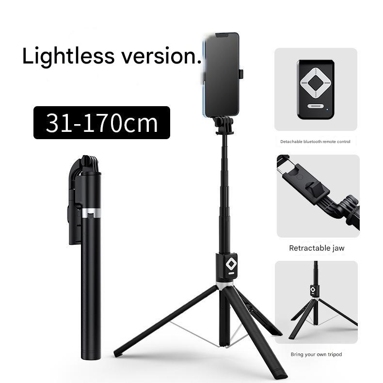 NNEDSZ No Light 3-in-1 Bluetooth Selfie Stick with Tripod and Remote Control - Adjustable for Smartphones